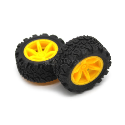 4pcs 40*2mm Yellow Coarse Grain Rubber Car Tire Toy Wheels Model