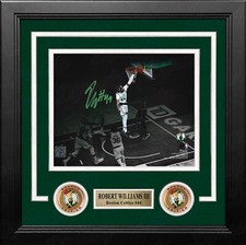Robert Williams III Blocks Curry Boston Celtics Autographed Framed Photo JSA PSA