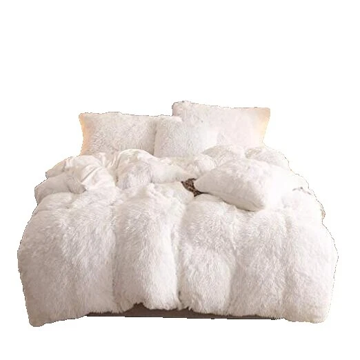 女王白色天鹅绒毛毯和休闲毯