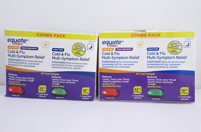 Daytime & Nighttime Cold & Flu Multi Symptom Relief, 48 Softgels each , 2 Boxes