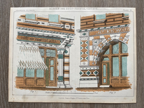 1850 print - design for shop - front - gothic