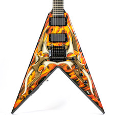 Early 2000’s B.c. Rich Kkv Kerry King Signature Flying V W/ Tribal Over Fire