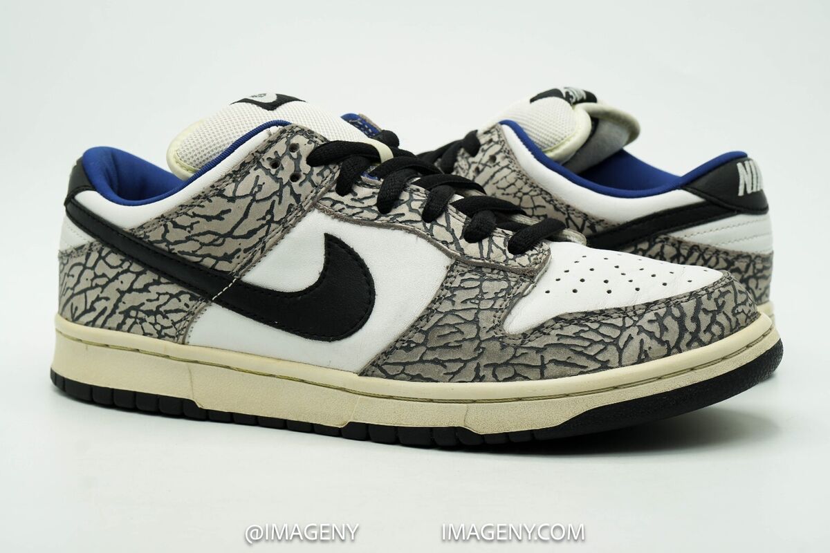 NIKE DUNK LOW SB USED SIZE 10 SUPREME WHITE BLACK CEMENT NIKE DUNK LOW SB USED SIZE 10 SUPREME WHITE BLACK CEMENT