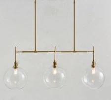 Pottery Barn Glass Globe Linear Chandelier "43