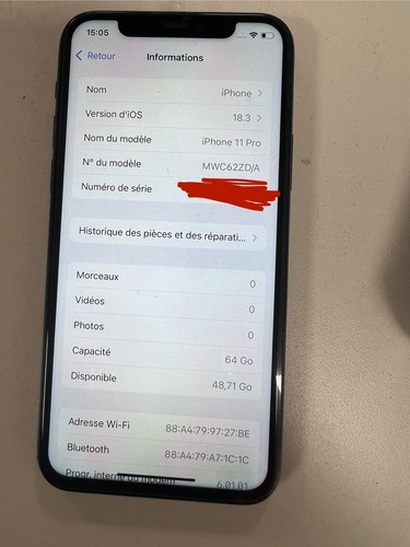 APPLE iPhone 11 Pro 64 Go Vert nuit - Avec Batterie neuve - parfait état - Zdjęcie 9 z 9