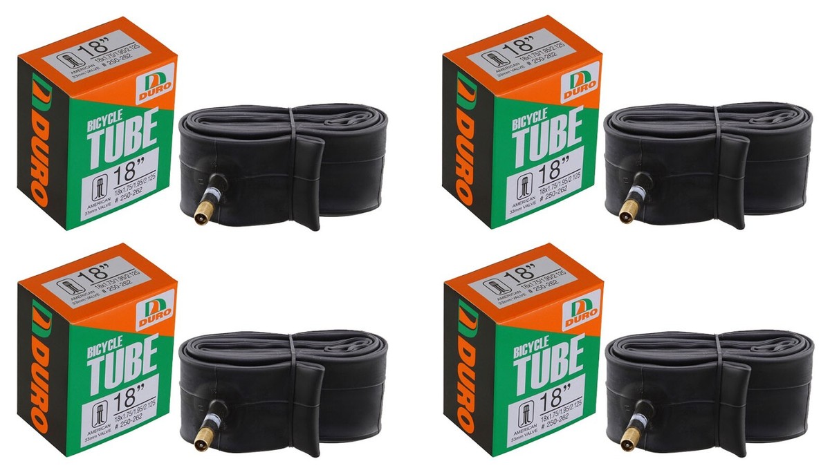 2 Camere D'aria Duro Per Bici 18 X 1.75/1.95/2.125 – Valvola Schrader Lunga 33 Mm, Copertoni Larga Fascia