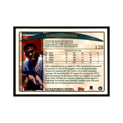 PRECIOUS L GEMS❣️CHRIS SANDERS❣️NFL❣️ Chris Sanders 1998 Topps #128 Football Cards Football Card NM | eBay