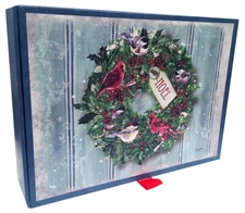 Woodland Wreath Glitter Keepsake Box of 14 Shawn D Jenkins Christmas Cards