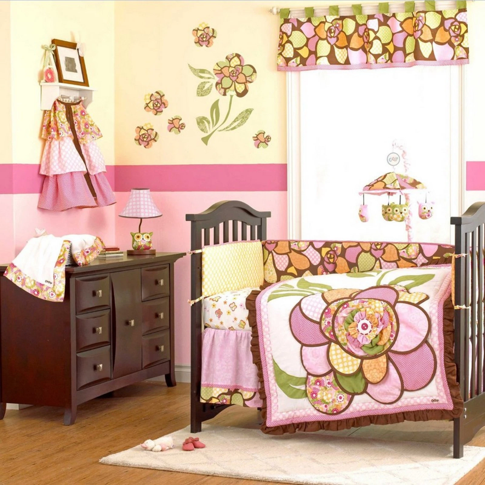 FULL CRIB SIZE- Cocalo Baby - Willa DIAPER STACKER VALANCE & NURSERY BEDDING SET