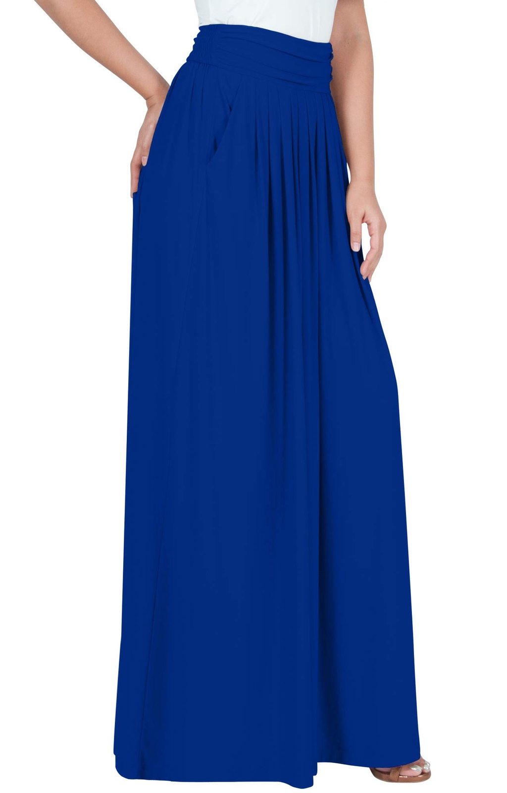 KOH KOH Women's Long Flowy Cute Modest High Empire Waist Full Floor Length Large