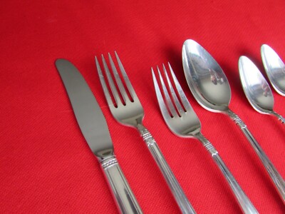 Lot De 6 Couteaux De Dîner Holmes & Edwards - Motif Danish Princess - Argenté - 1938 - Occasion Poli