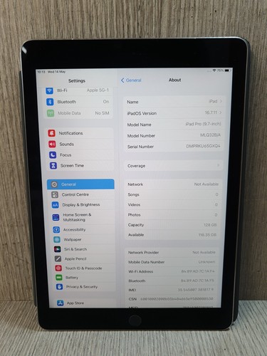 A1674 Apple iPad Pro 2016 128GB, Wi-Fi, 9.7in - Silver Grade B ED1405 - Picture 2 of 7