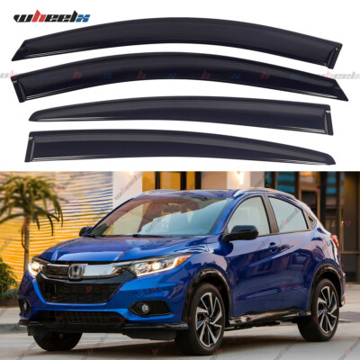 For Honda HR-V HRV 2016 2022 Black Window Visor Rain Guards Sun Deflectors 4PCS
