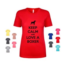 Keep Calm And Love A Boxer dog mom dad parent pets lover Women's T Shirt