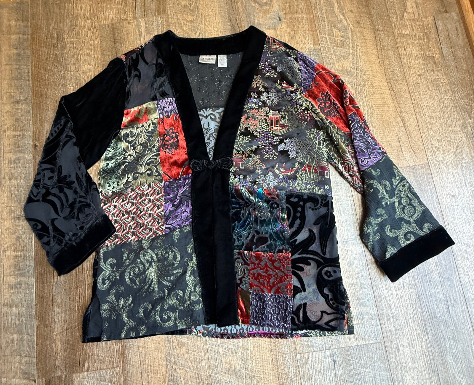 Women's Chicos Kimono Jacket Silk Blend Sz 1