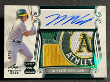 2023 Leaf Trinity WORN PATCH ROOKIE AUTO Myles Naylor 6/25