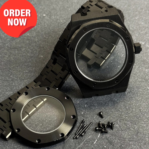 42mm Black PVD Octagonal Watch Case Mod Kit Sapphire Fit NH34 NH35 NH38 NH72
