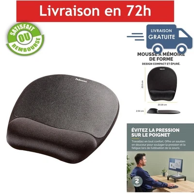Fellowes Tapis de souris ergonomique avec repose-poignet Noir - Photo 1/4