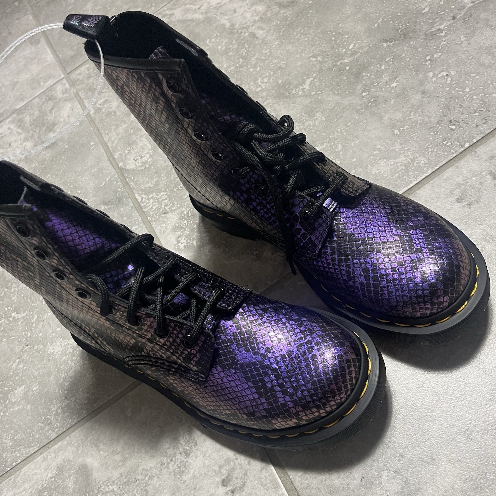 Dr Doc Martens 1460 Snake Emboss Lace Up Leather Boots Punk Goth Womens 7 thumbnail 11