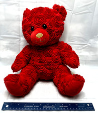 Build A Bear Red Rose Bouquet Valentines Day Plush 13"   1 eye is scratched
