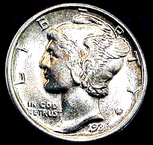 1936 MERCURY DIME ........GEM BU .....MIN. BID .01 & NO RESERVE!