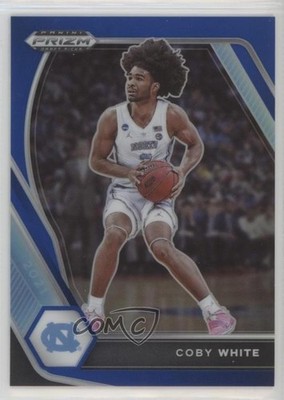 2021-22 Panini Prizm Draft Picks Blue Prizm 105/199 Coby White #35 4s3