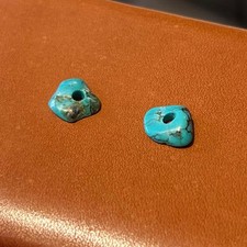 Kingman Arizona Turquoise Beads Natural 2pk, 2.2mm Hole, Used