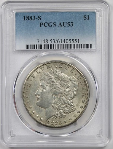 1883-S $1 PCGS AU 53 (Better Date) Morgan Silver Dollar