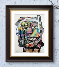 Corbellic Gossip Truth 14x11 Original Abstract Gallery PAPER Portrait Fine Art