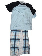 Cat Jack Boys 3 PC Blue Top Video Game - Stripe Shorts Pajama Set XS 4/5