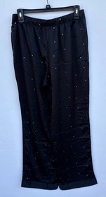 Victoria&rsquo;s Secret Pajama Set 2 Black Silver Stars Shine Satin Medium New