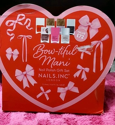 Nails Inc Bow-tiful Mani Nagellack Geschenkset 7 x 14 ml Flaschen Maniküre 72£