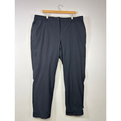 Talbots Active Pants Women 18W Black Stretch Straight Leg Cargo Pocket ID245