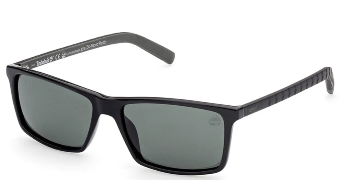 NEW TIMBERLAND TB9222/S 01R Shiny Black POLARIZED Sunglasses 56-15-150mm