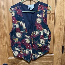 Carolina Colours Floral Vest - Vintage Style Size Small