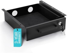 Under Desk Drawer Slide-Out Lockable Metal Storage Drawer with Cable Managemen
