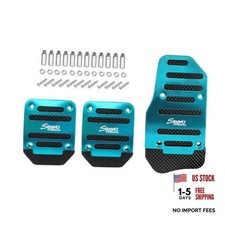 3PCS Non-Slip Car Pedal Covers, Premium Aluminum Alloy Gas and Manual/3PCS Blue