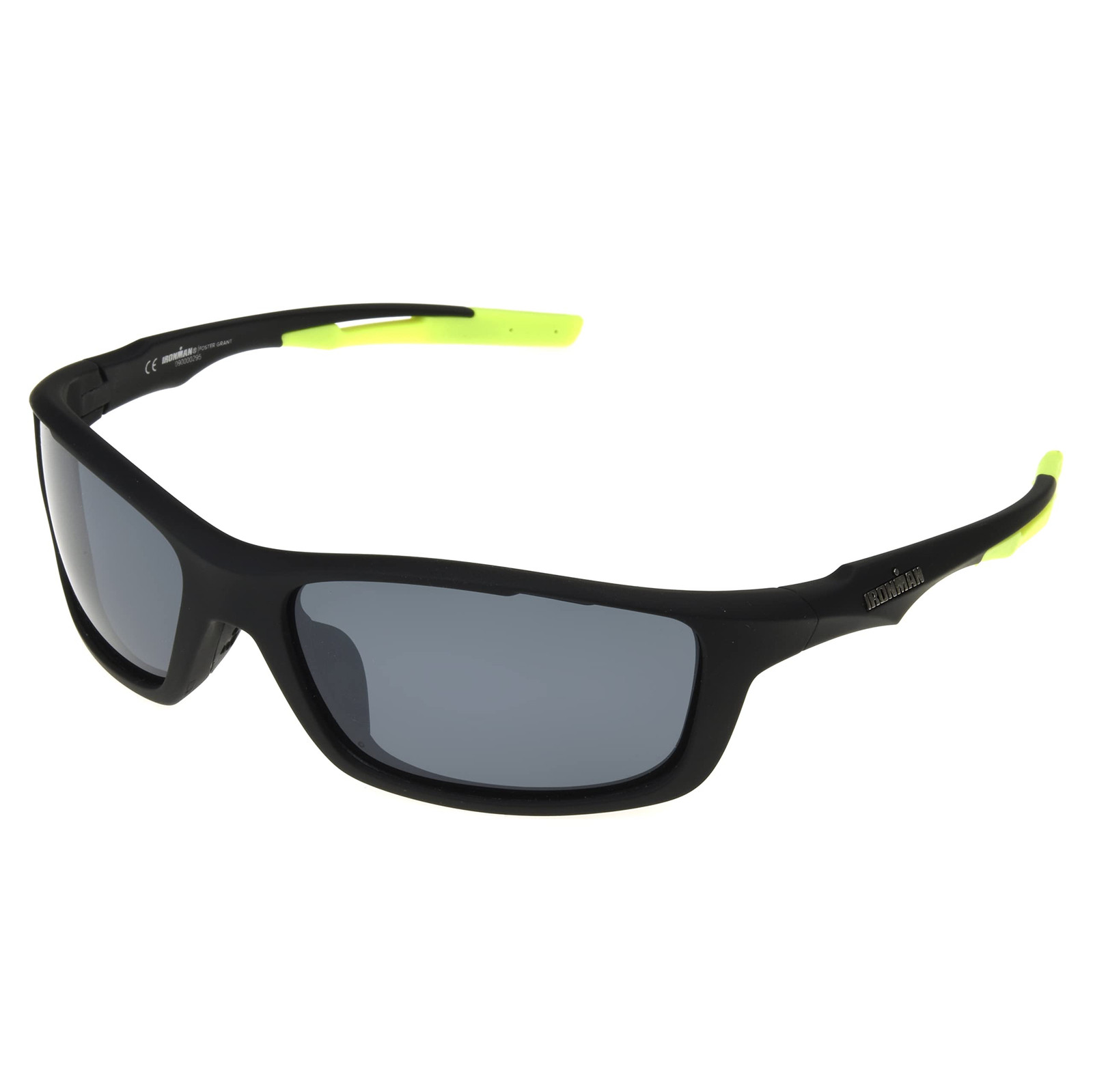 1804 Black Wrap-Around Sport Sunglasses for Men, 64mm Frame