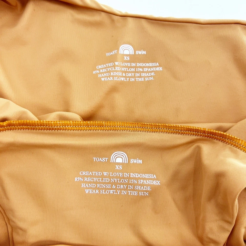 NWT Free People x Toast Swim XS One Shoulder High Waist Bikini Set Orange - Изображение 3 из 3