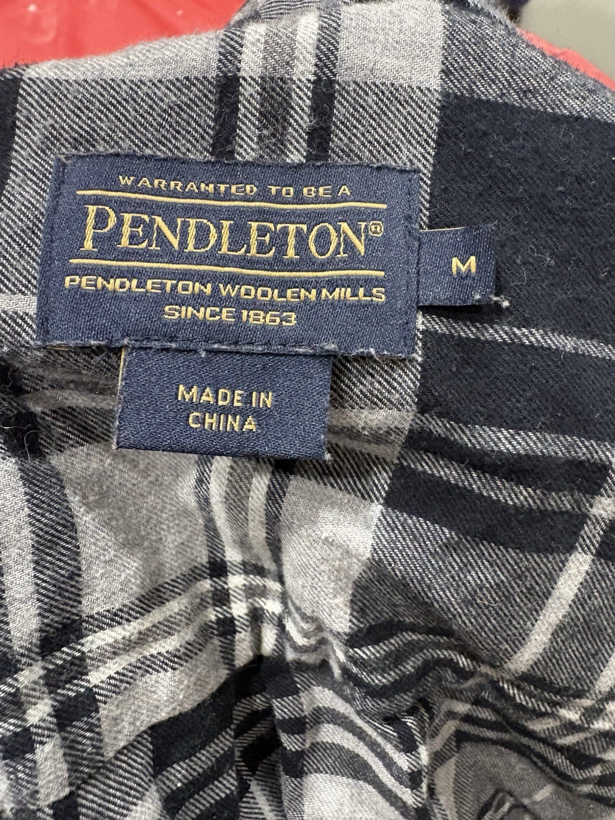 Pendleton Black And Gray Button Down Size Medium - image 3