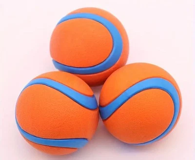 Pack of 3 Rubber Dog Balls / Toys - Ultra Bounce - Fits Chuckit Launchers