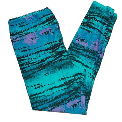 TC LuLaRoe Leggings ~ TEAL, BLACK & PURPLE TIE DYE ~ SIZE 12-18 Tall & Curvy