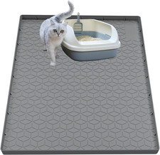 Cat Litter Mat for Litter Box, Silicone Large Cat Litter Trapping Mat - 34X22 In