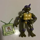 VTG Teenage Mutant Ninja Turtles Toon Don TMNT Action Figure 1992 with Pizza TV