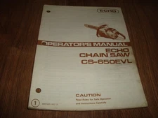 Vintage Echo Chain Saw Operators Manual CS-650EVL 898 560-1433 0