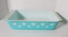 Vintage Pyrex Snowflake Turquoise Space Saver Dish 548-B 2 Quart USA