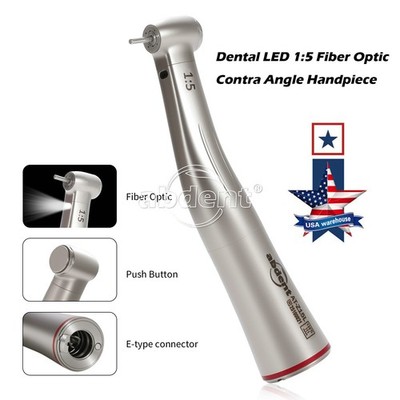 Dental 1:5 Fiber Optic LED Contra Angle Handpiece F/ NSK Electric Motor ABDENT