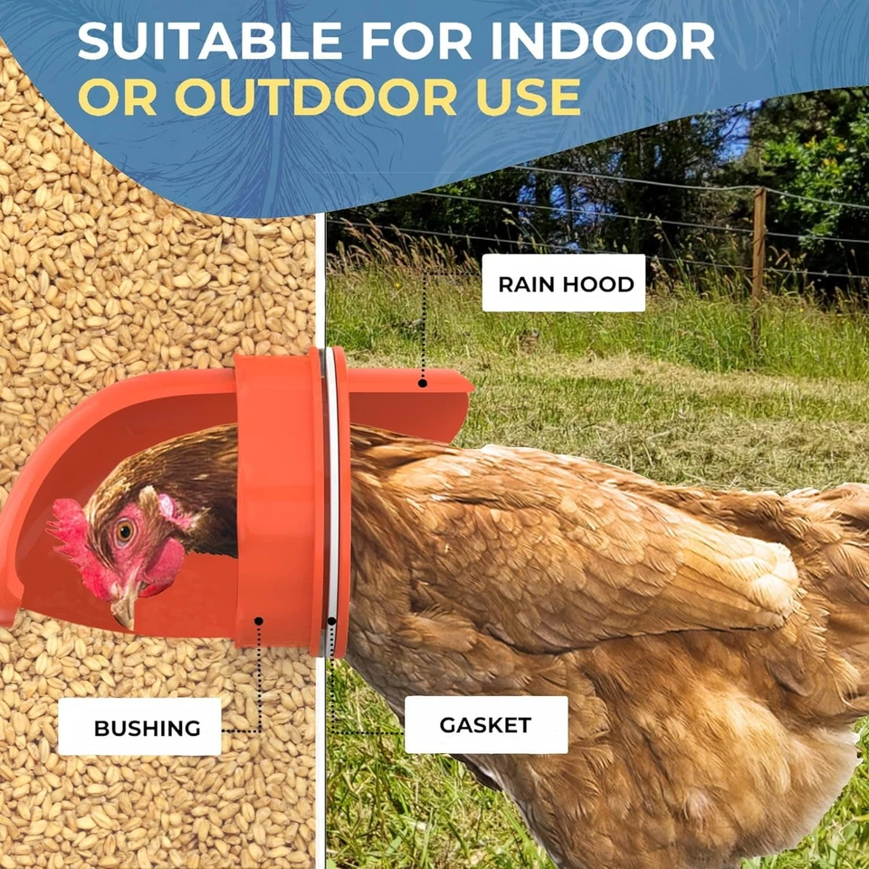 Alimentador de frango faça você mesmo 4 portas alimentador automático de frango sem desperdício 4 portas com serra de furo - Imagem 3 de 4