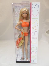 2011 Barbie Basics Model No 07 Collection 003 Black Label Orange Swimsuit Doll !