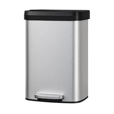 13 Gallon Kitchen Metal Recycling Bin Kitchen Stainless Steel Trash Bin